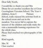 Great Cressingham Victorian School - Teacher's comments